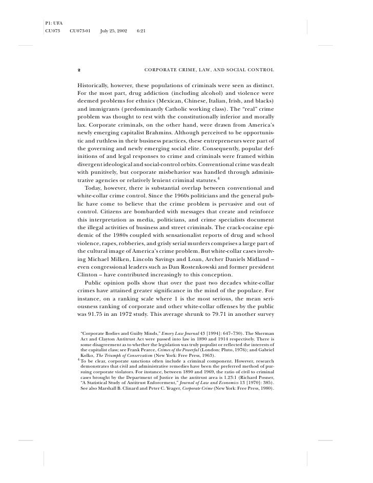 essay on corporate crime